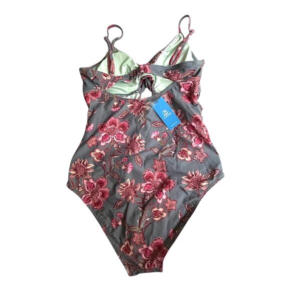 NEW Cupshe SWIMSUIT Womens LG One Piece Tummy Control V Neck Twist Cutout Ruched - Picture 4 of 12